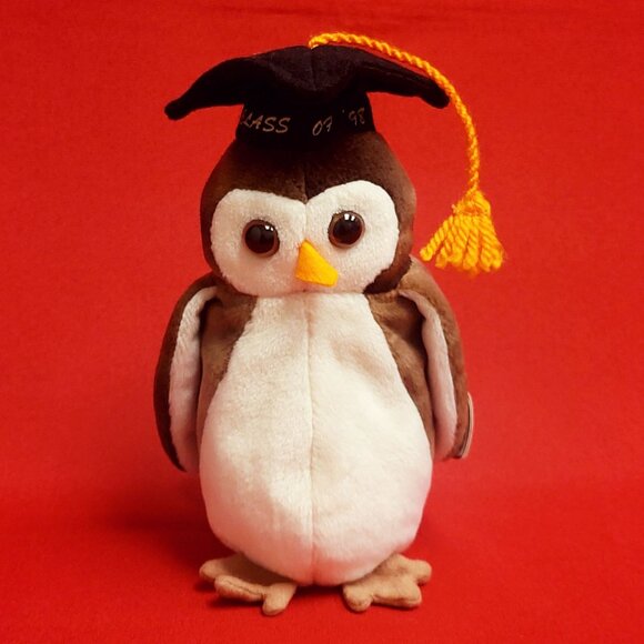 Ty Beanie Babies Wise The Graduation Owl1998 Animal Plush Stuff Toy - Picture 1 of 13